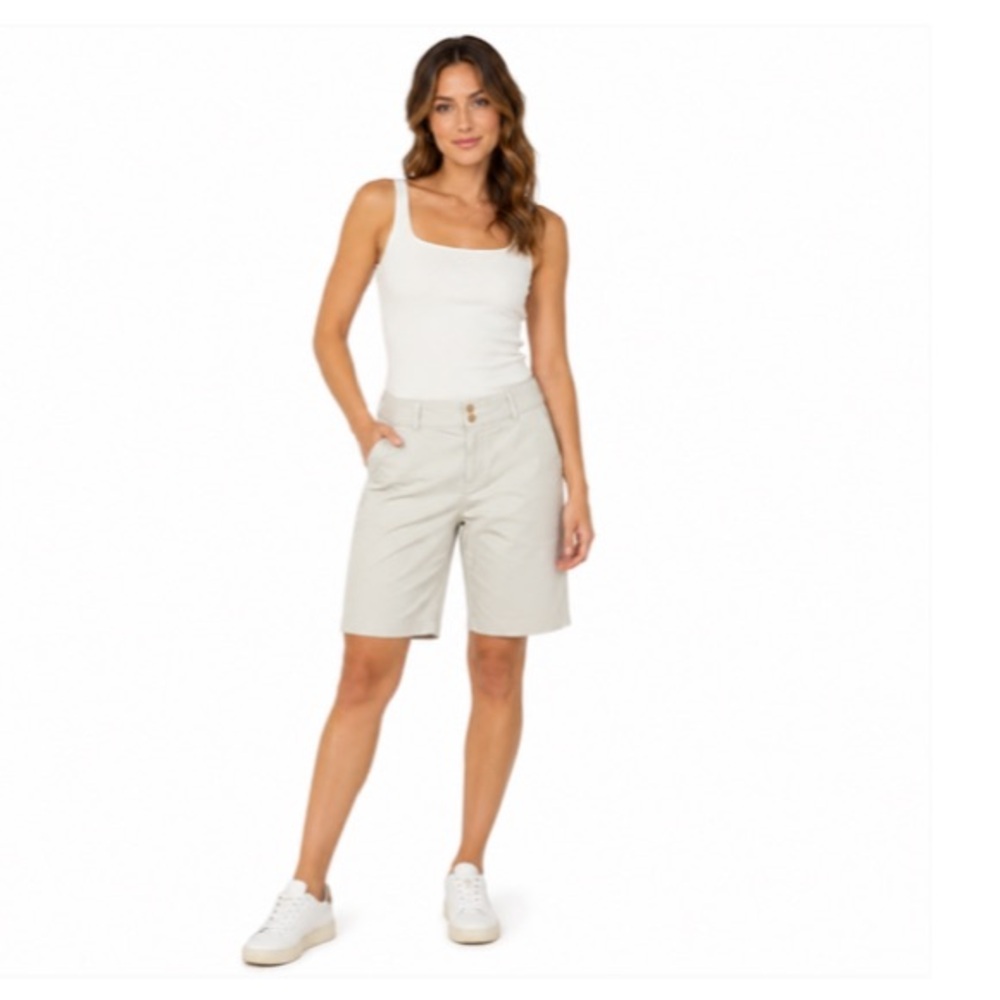 2/$30 Dockers Khaki Bermuda Shorts Tailored Walking Preppy Golf Casual Sz 8